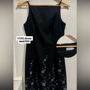 CDC Midnight Black Dress with Floral Embroidery